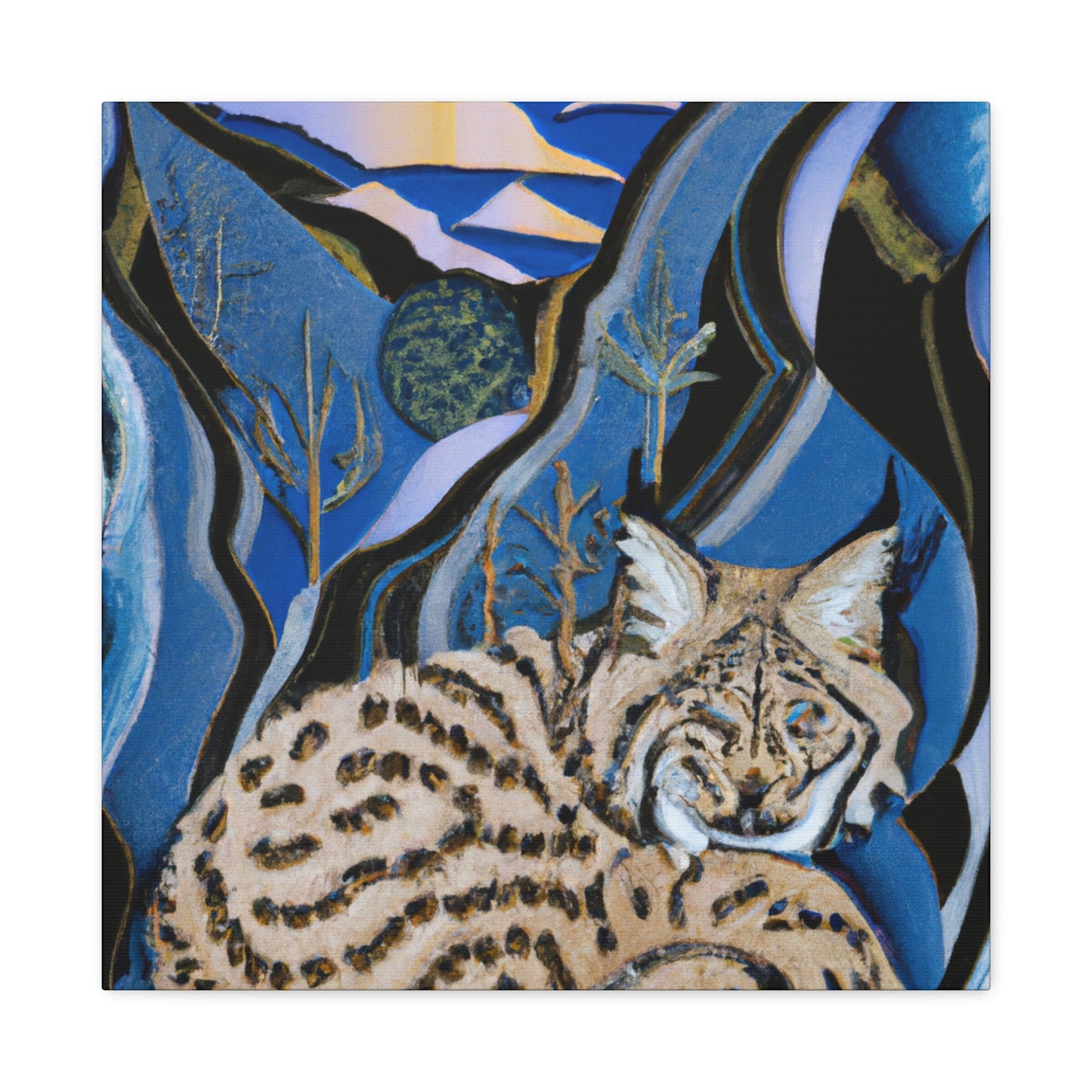 "Bobcat in Art Deco" - Canvas