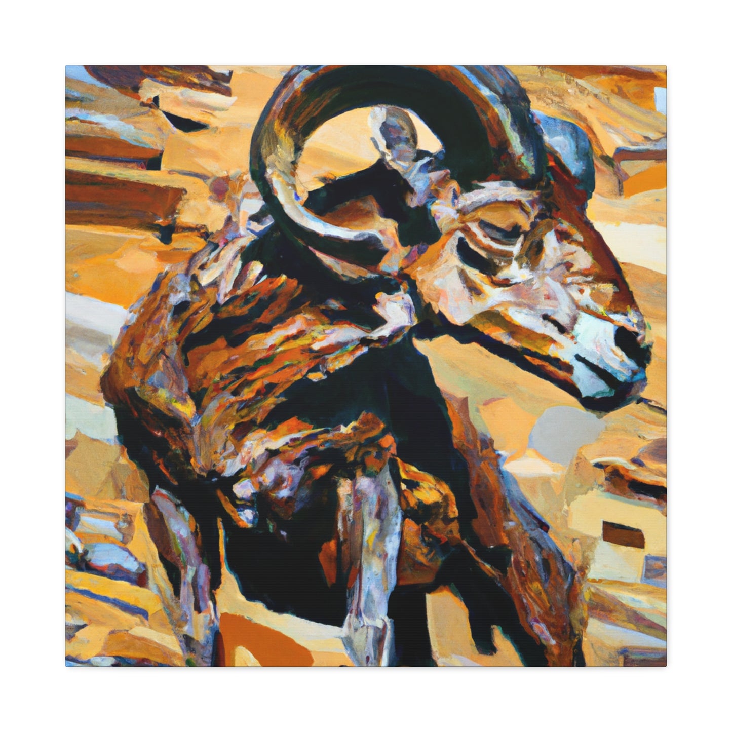 "Majestic Bighorn Migration" - Canvas