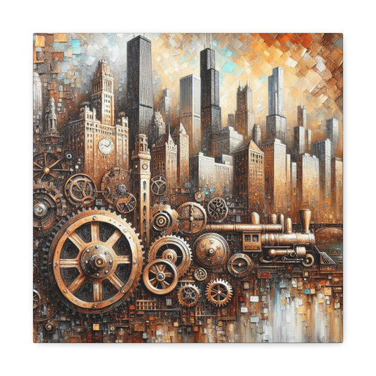 "Industrial Dreams Unveiled" - Canvas