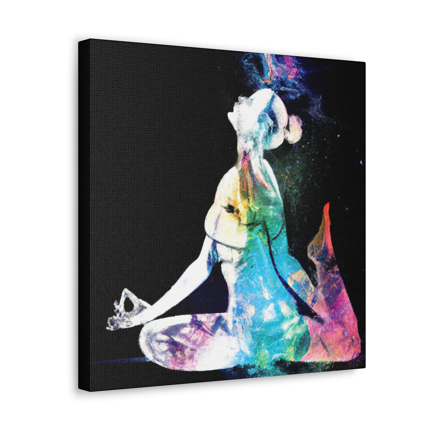 Yoga In Digital Hues - Canvas