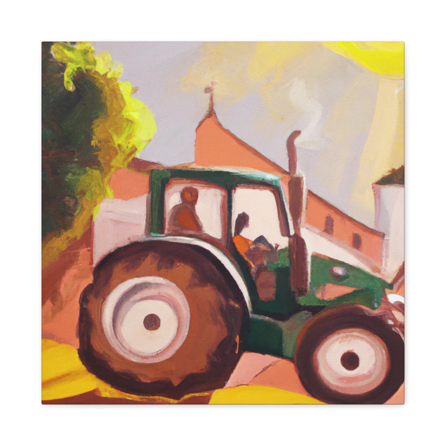 "Tractor in Rococo Style" - Canvas