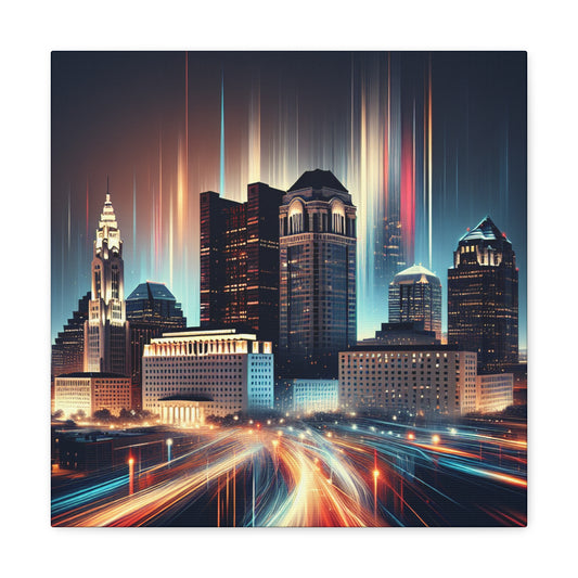 "Columbus: Vibrant Urban Tapestry" - Canvas