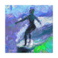 Surfers on Wave Crest - Canvas