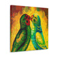 Lovebirds in Bloom - Canvas