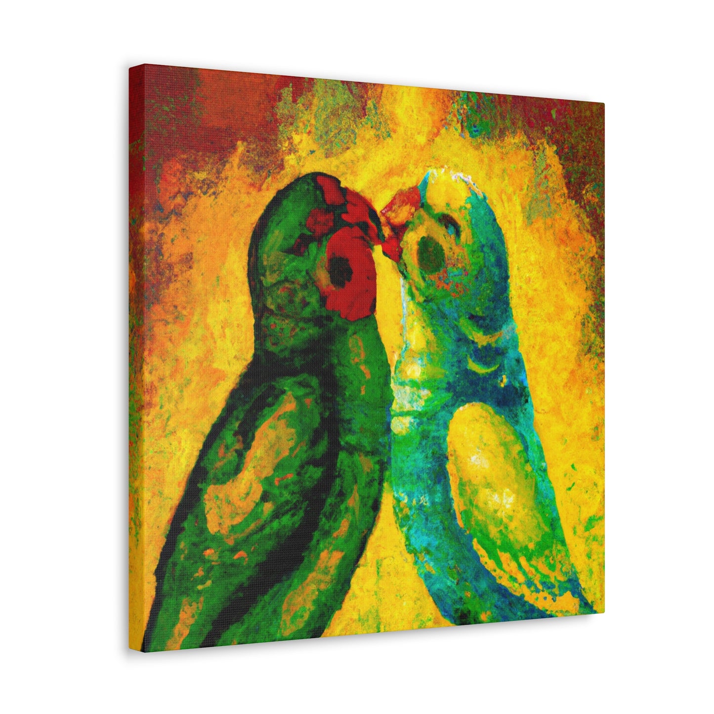 Lovebirds in Bloom - Canvas