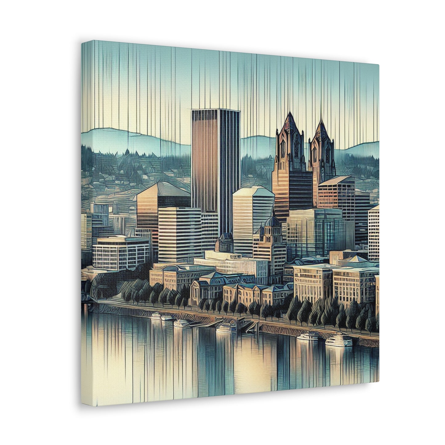 "Pulsating Portland Reflections" - Canvas