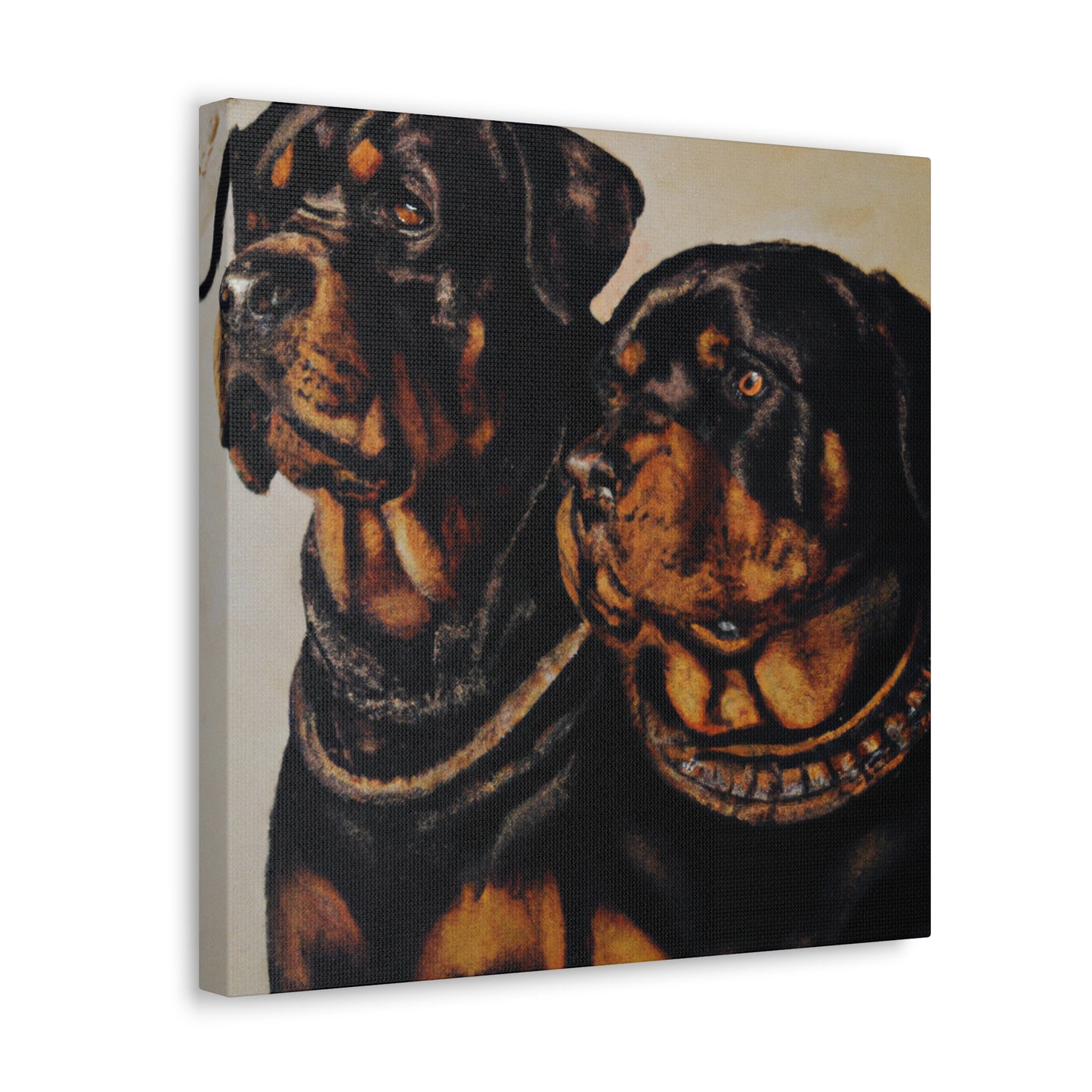 "Rottweiler's Majestic Portrait" - Canvas