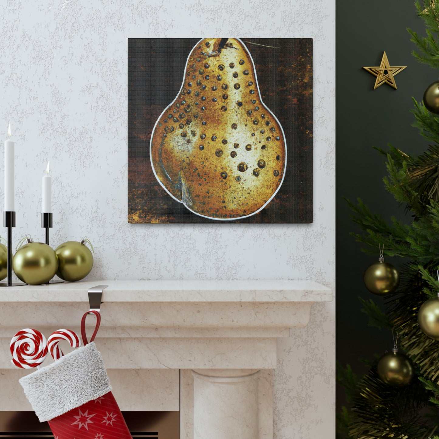 "Pear-y Steampunk Charm" - Canvas