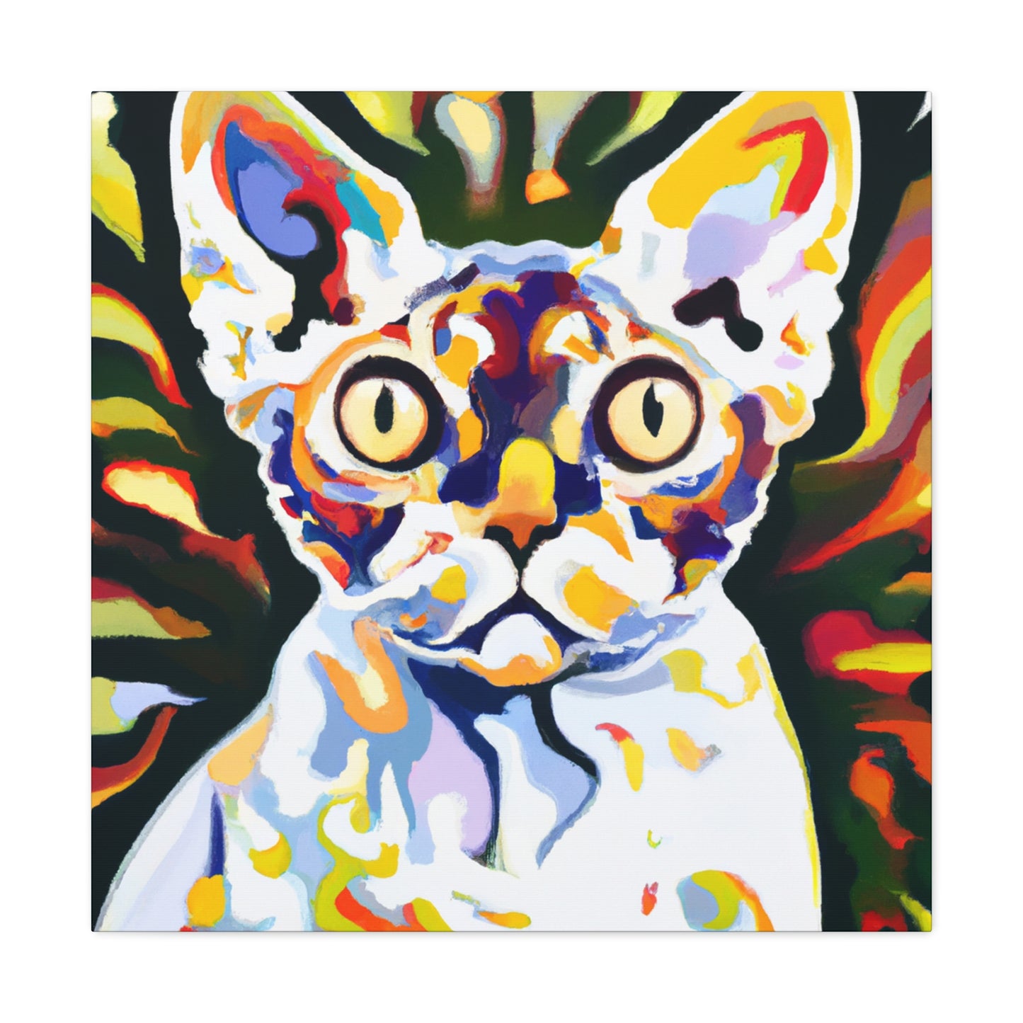 Devon Rex in Bloom - Canvas