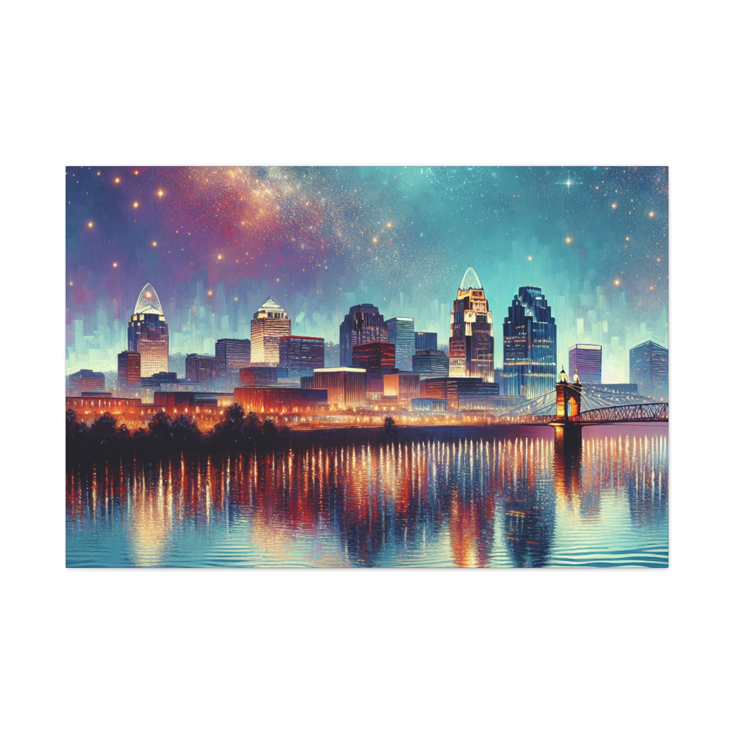 "Urban Tapestry of Cincinnati" - Canvas