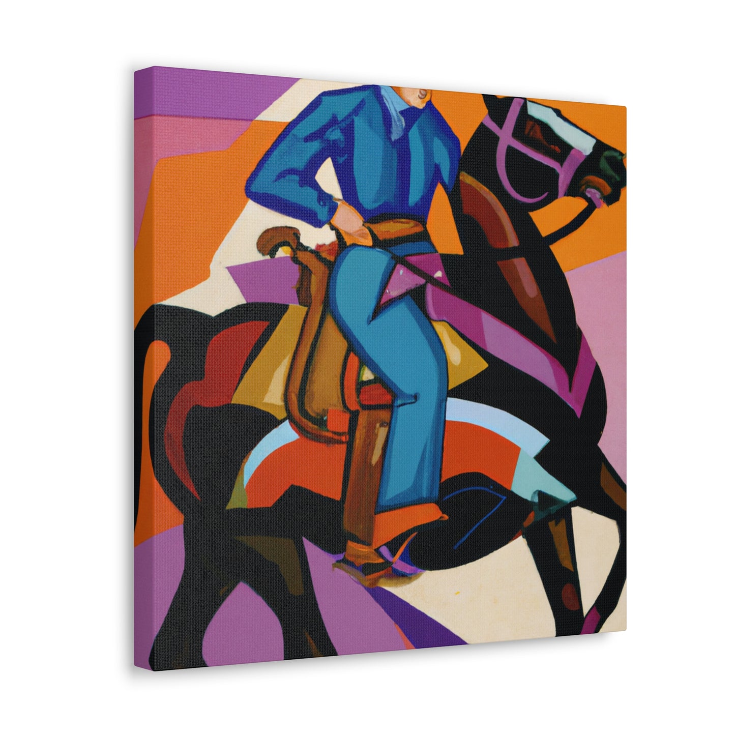 "Cowboy's Bold Tumble" - Canvas