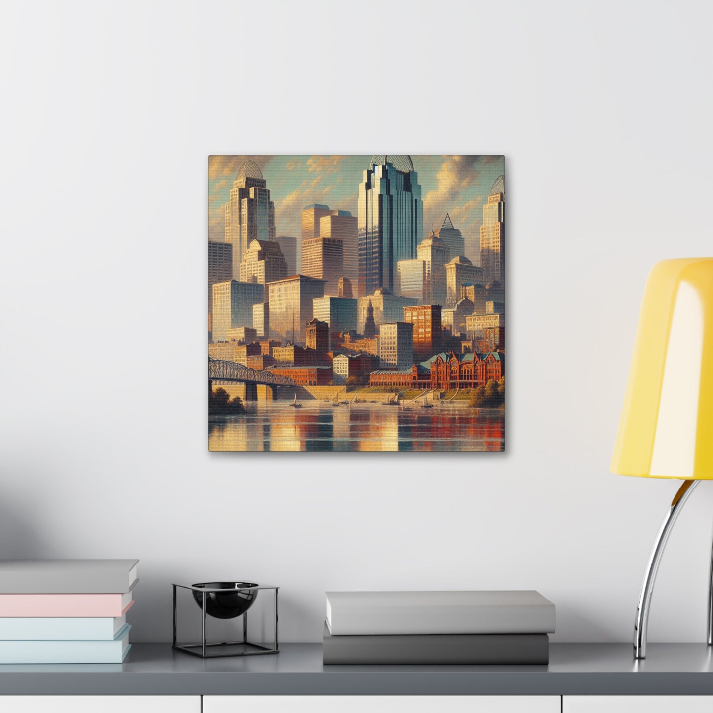 "Riverside Serenity: Cincinnati" - Canvas