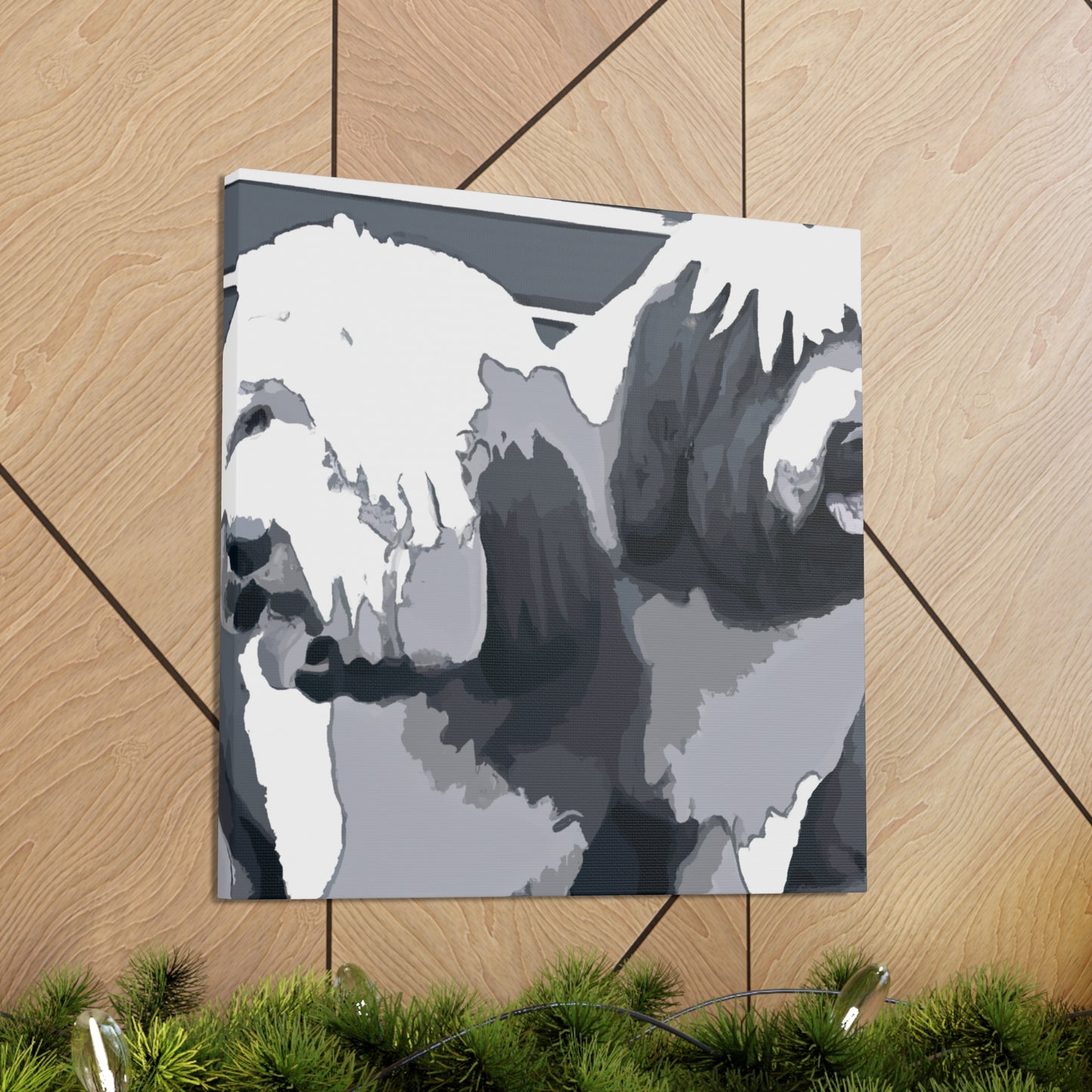 Old English Sheepdog portrait - Canvas