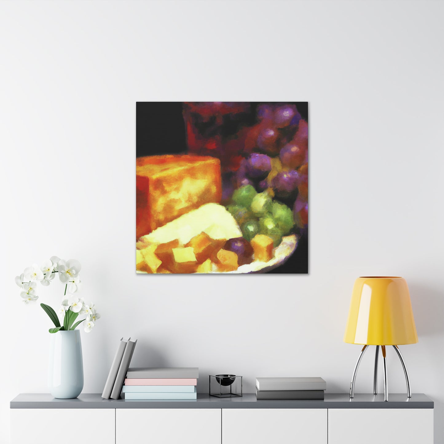 "Cheese and Grape Harmony" - Canvas