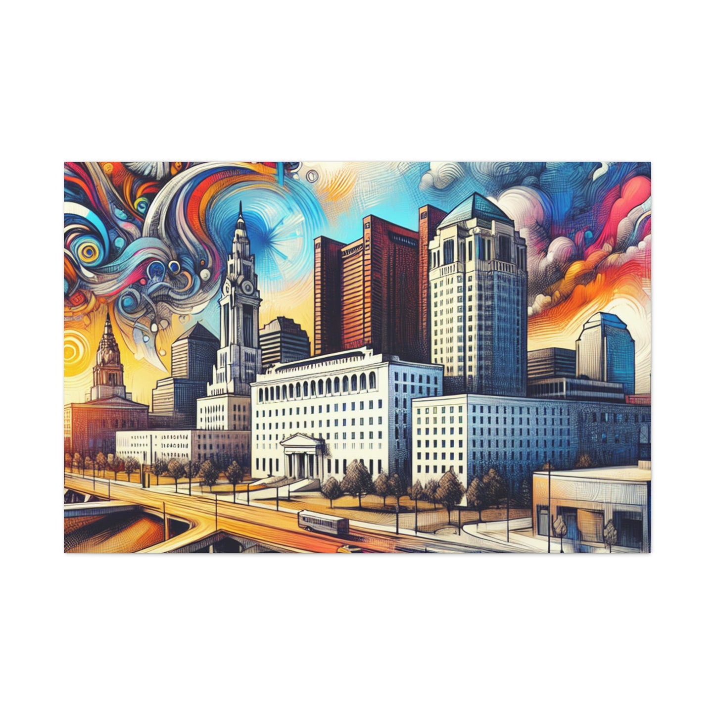 "Enigmatic Columbus Dreamscape" - Canvas