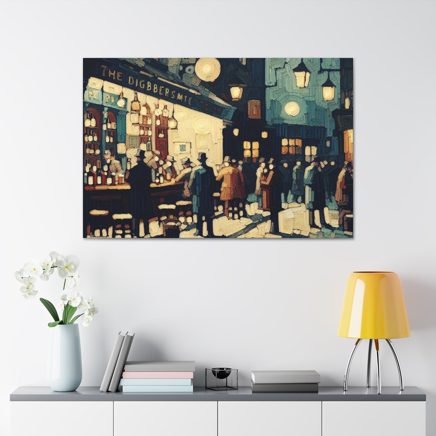 "Hazy Tavern Revelry" - Canvas