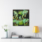 "Green Iguana Dreamscape" - Canvas