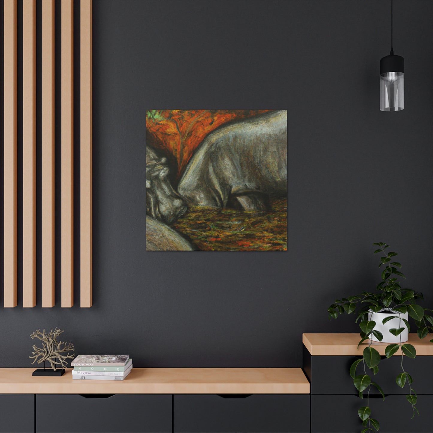 "Hippopotamus Hippo Surreal" - Canvas