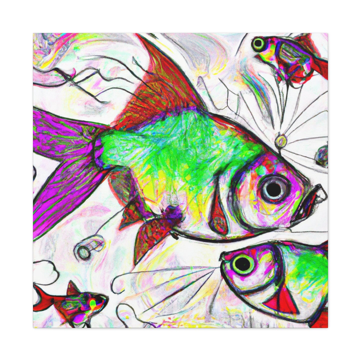 "Rainbow Fish Dreamscape" - Canvas