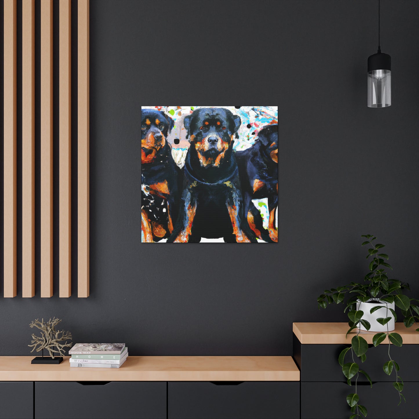 Powerful Rottweiler Pose - Canvas