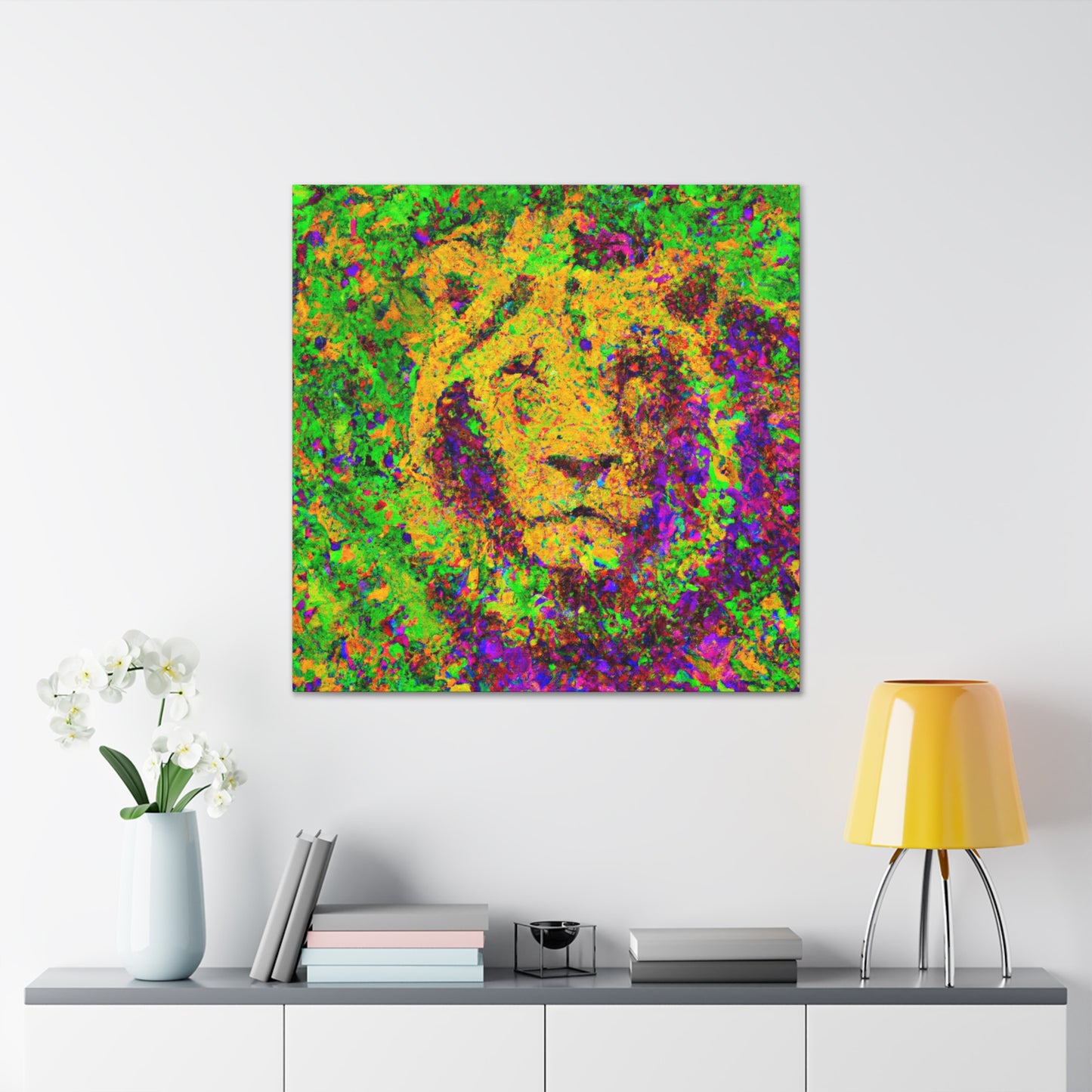 Lion in Pointillism - Canvas