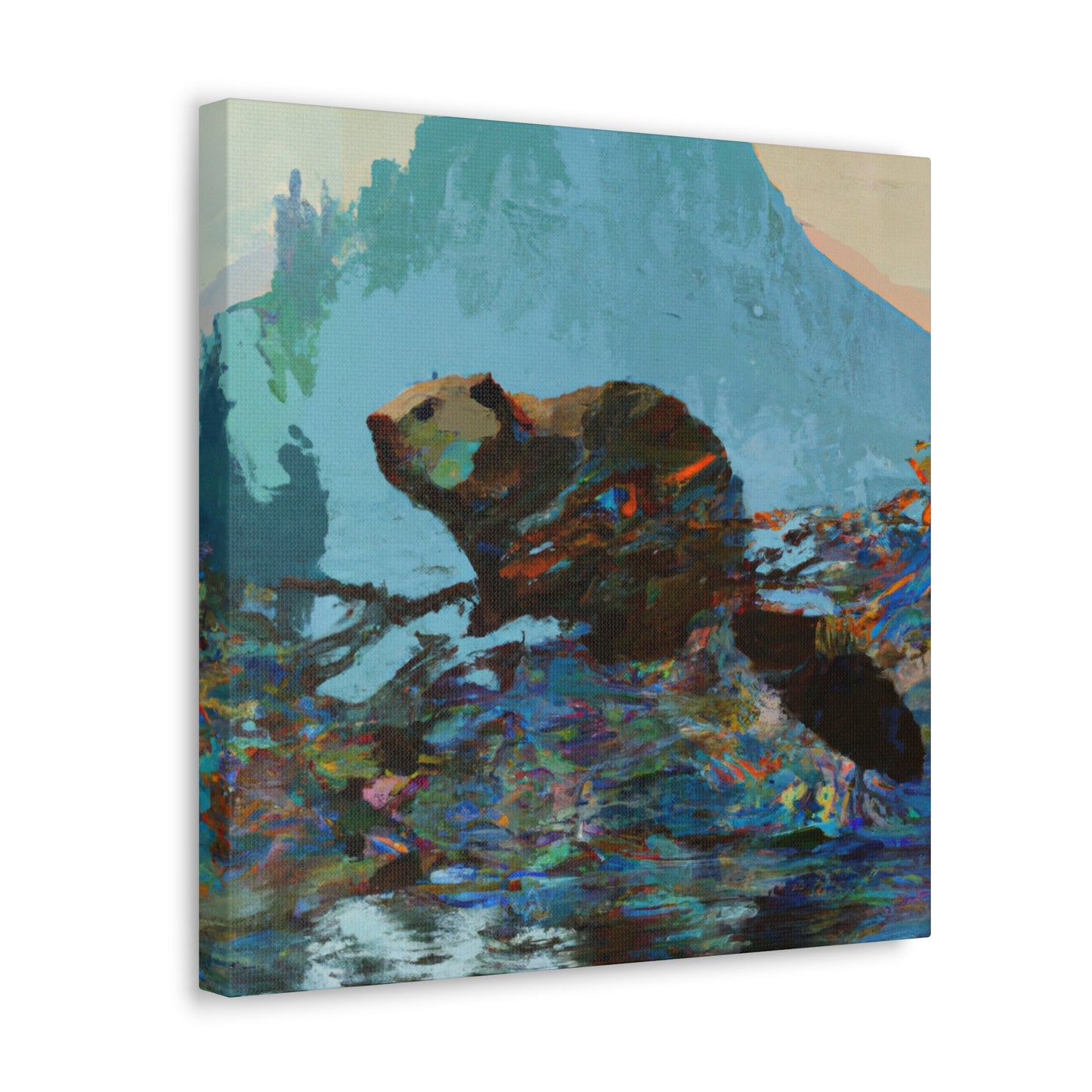 "Beaver Under Moonlight" - Canvas