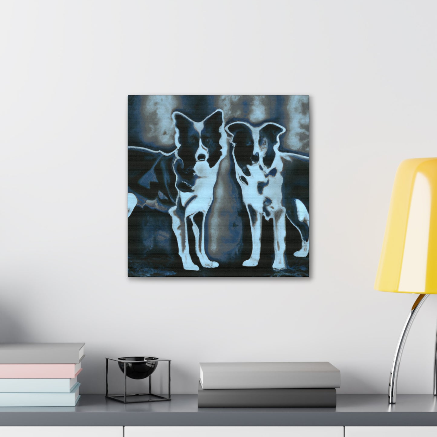 "Collie In Abstract Moonlight" - Canvas