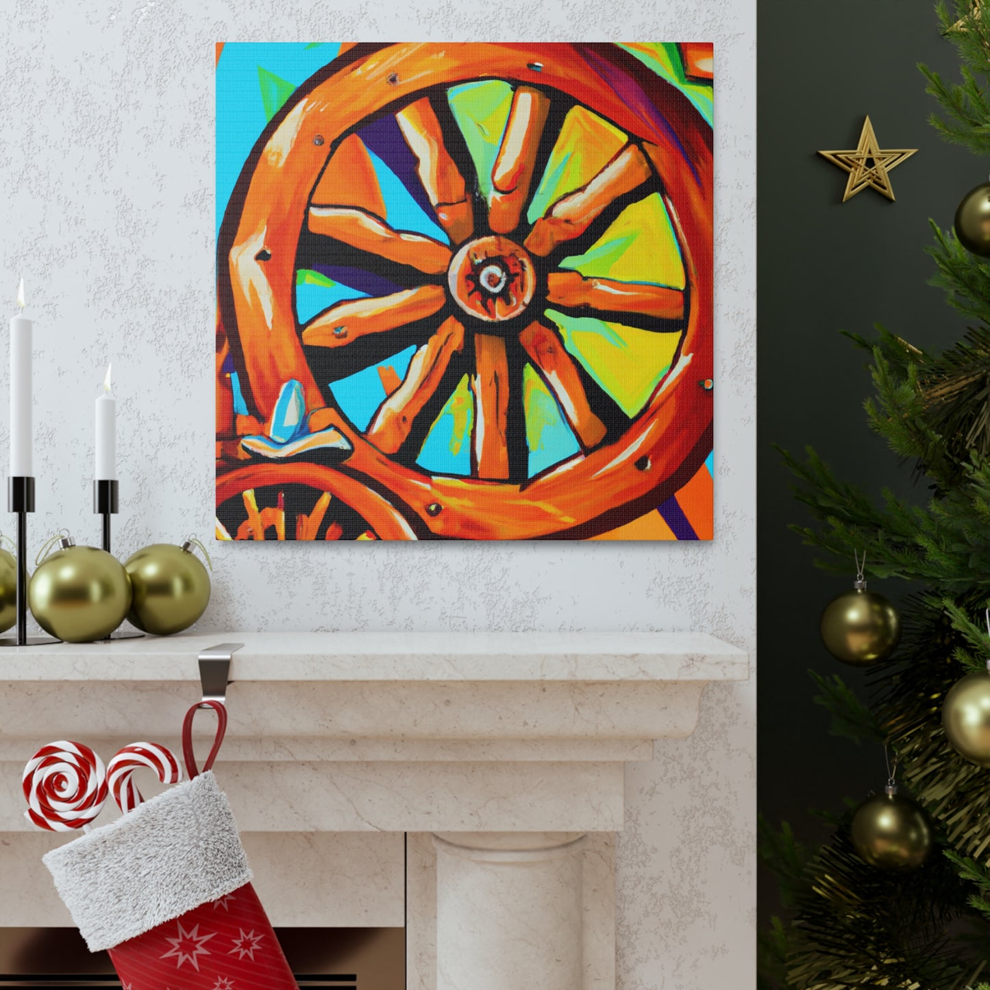 Wagon Wheel Art Deco - Canvas