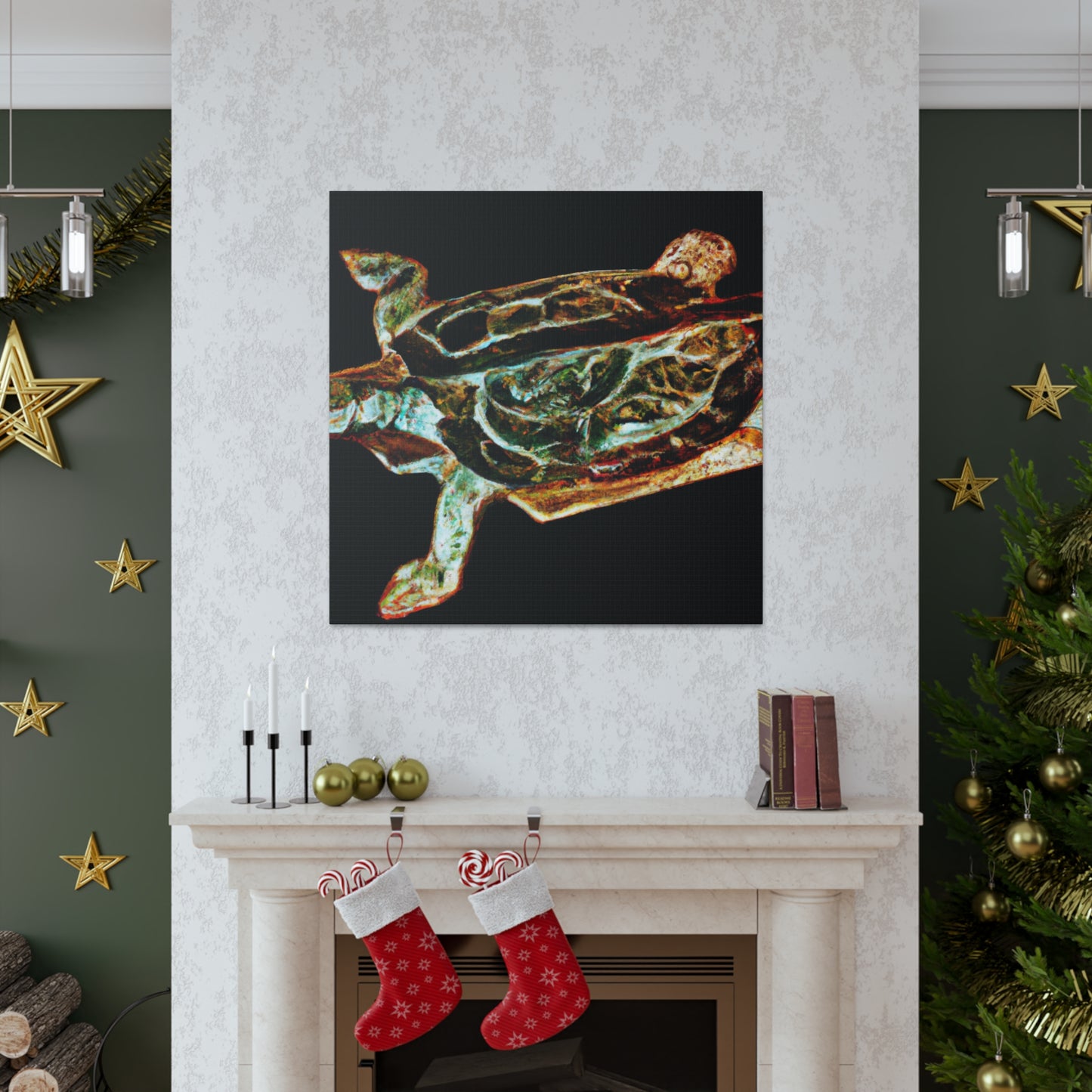 "Box Turtle Deco Dream" - Canvas