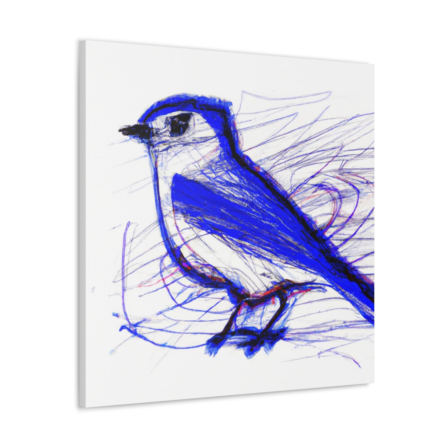 Bluebird's Regal Pose - Canvas