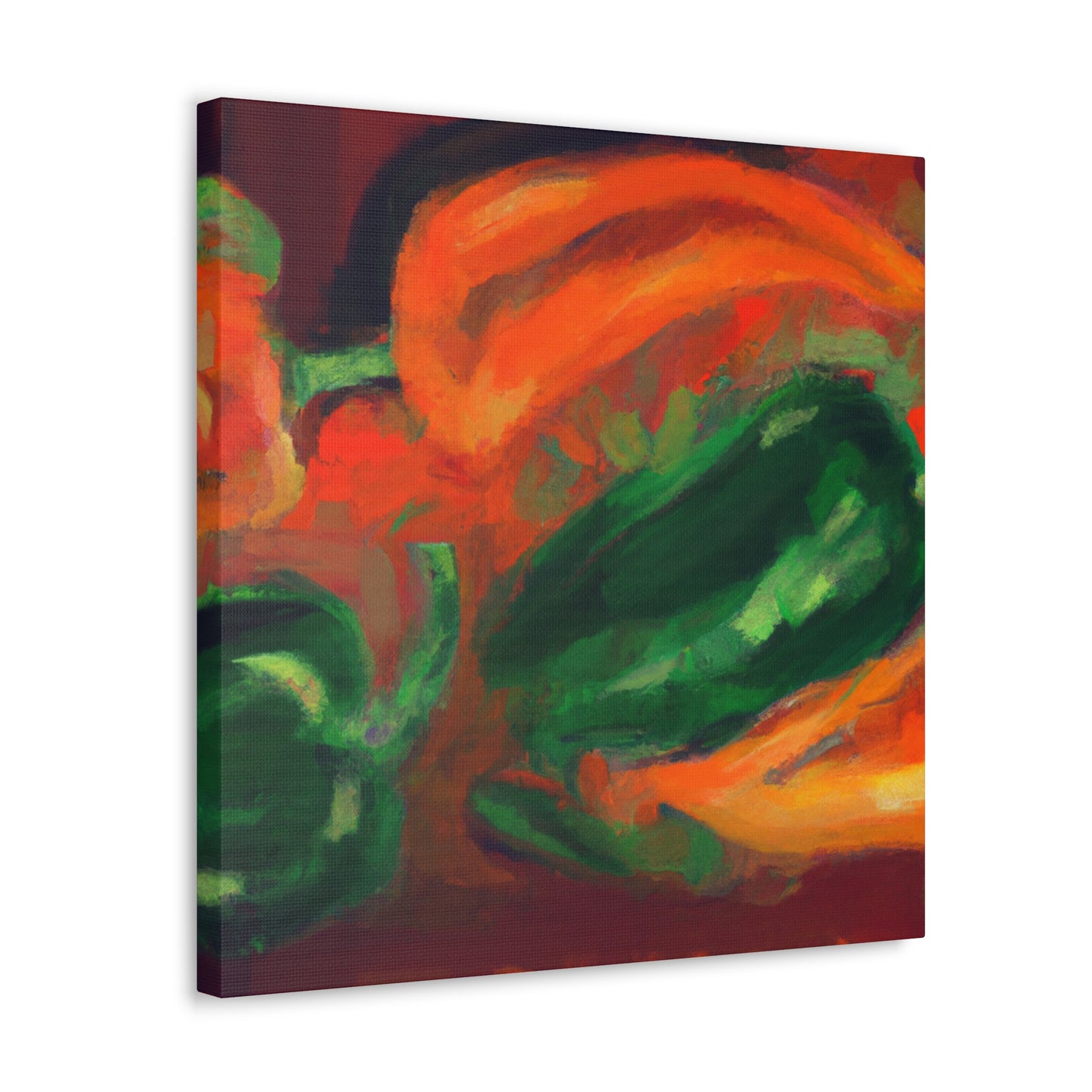 "Peppers in Prismatic Hues" - Canvas