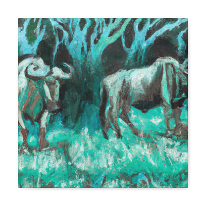 Wildebeest in Impressionism - Canvas