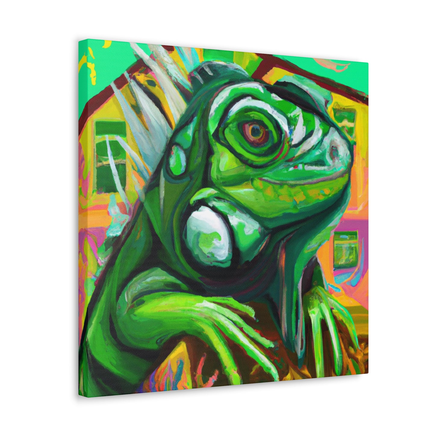 Iguana in Green Hues - Canvas