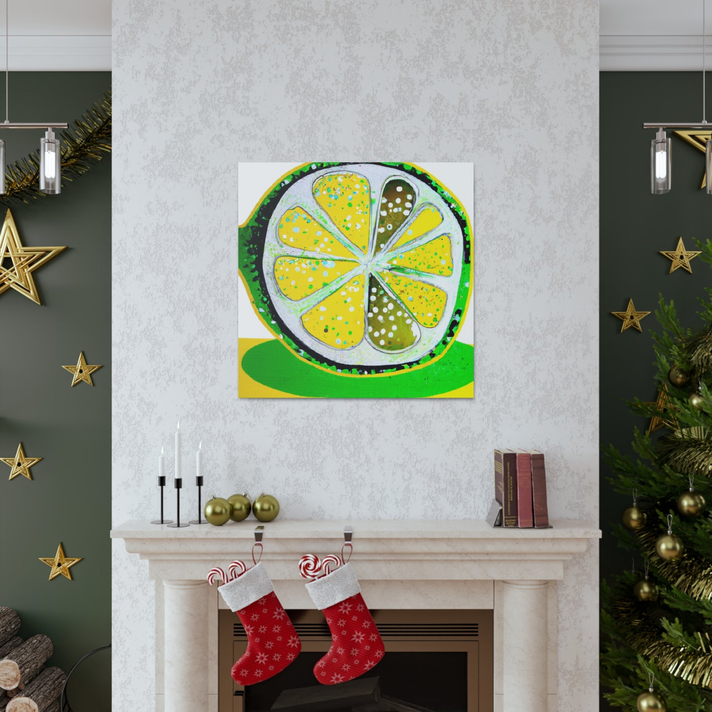 Lemon Folk Art Painting - Canvas