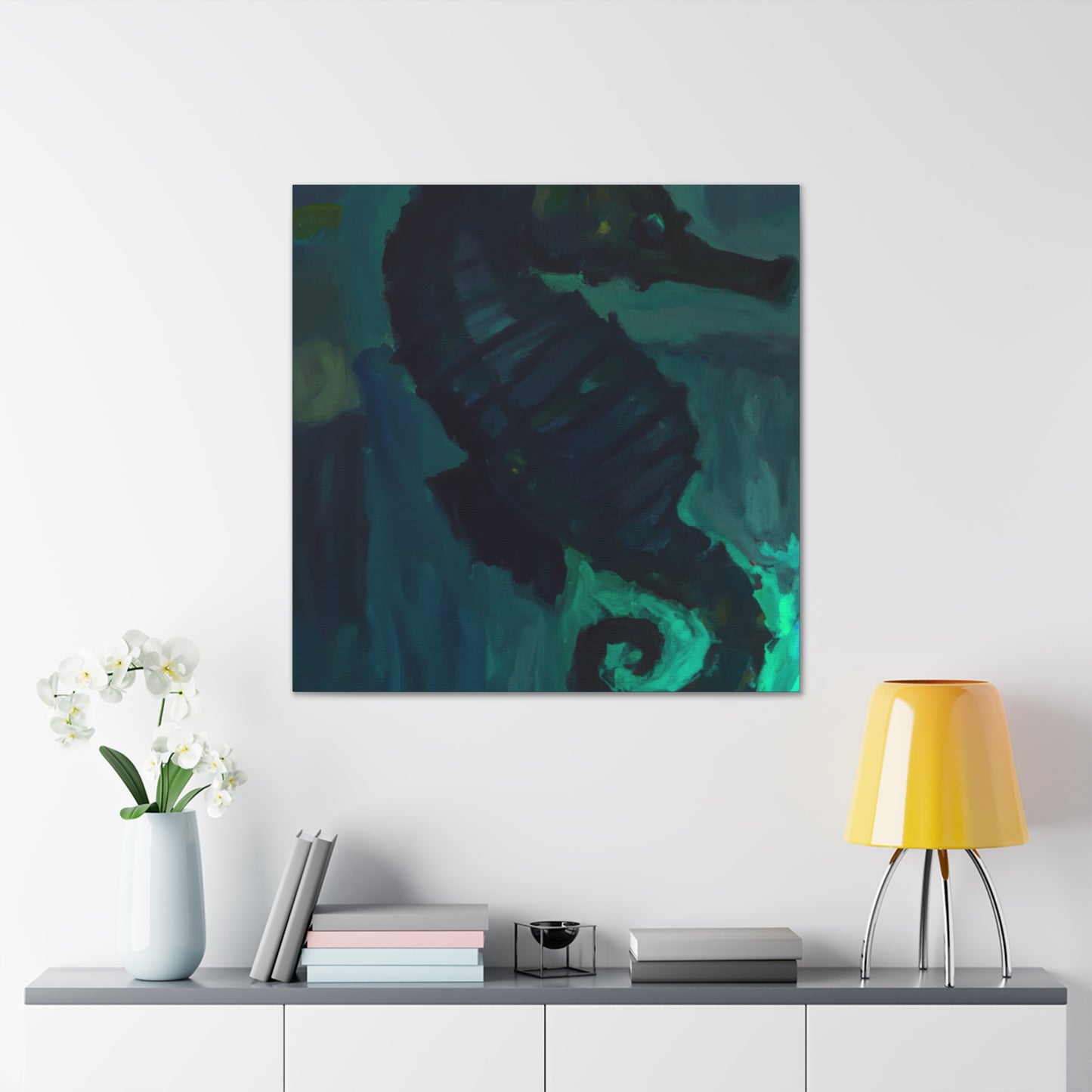 Seahorse in Turquoise - Canvas