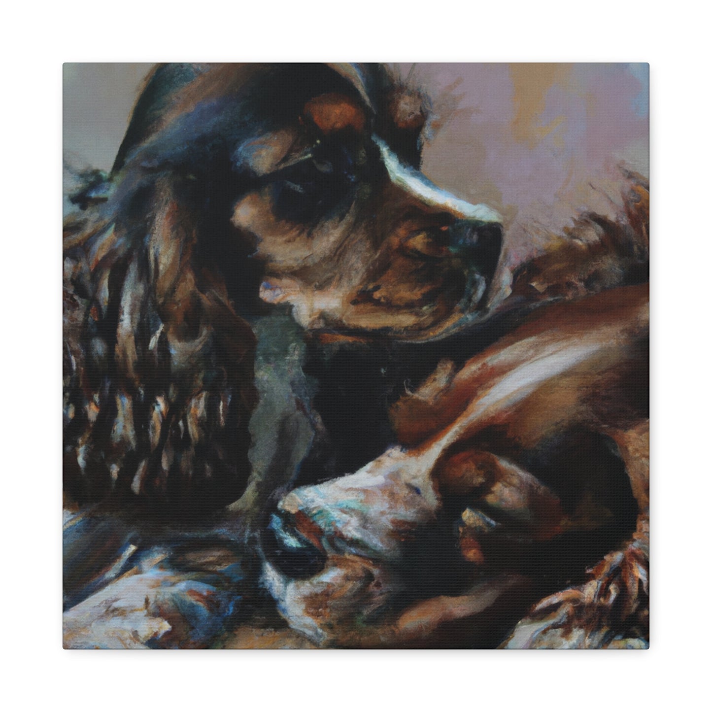 Cute Spaniel Dreaming - Canvas