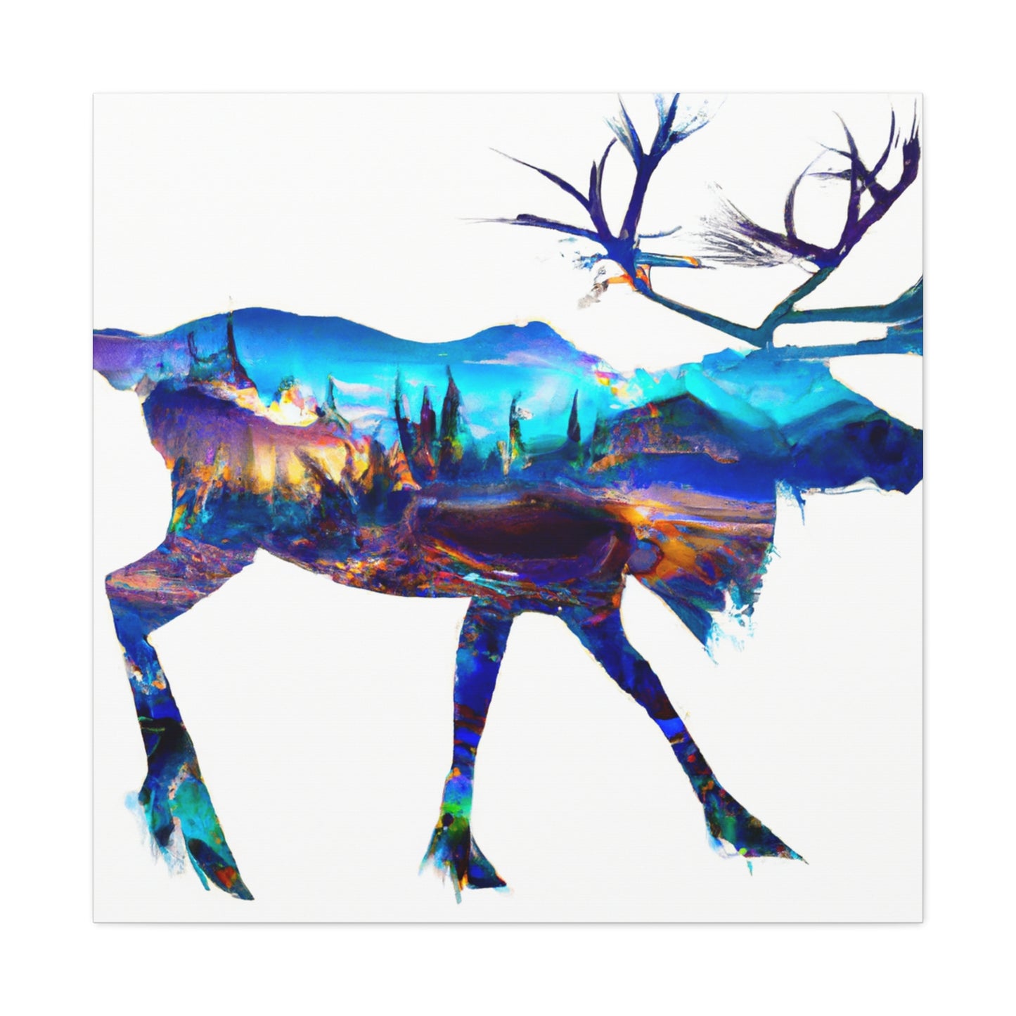 Elk in Art Deco - Canvas