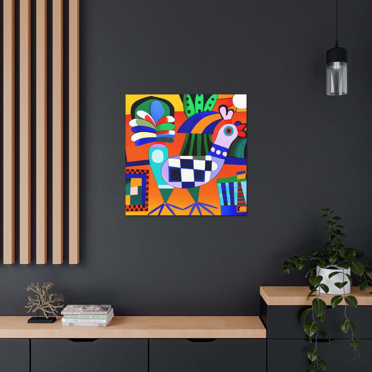 "Chickens in Art Deco" - Canvas