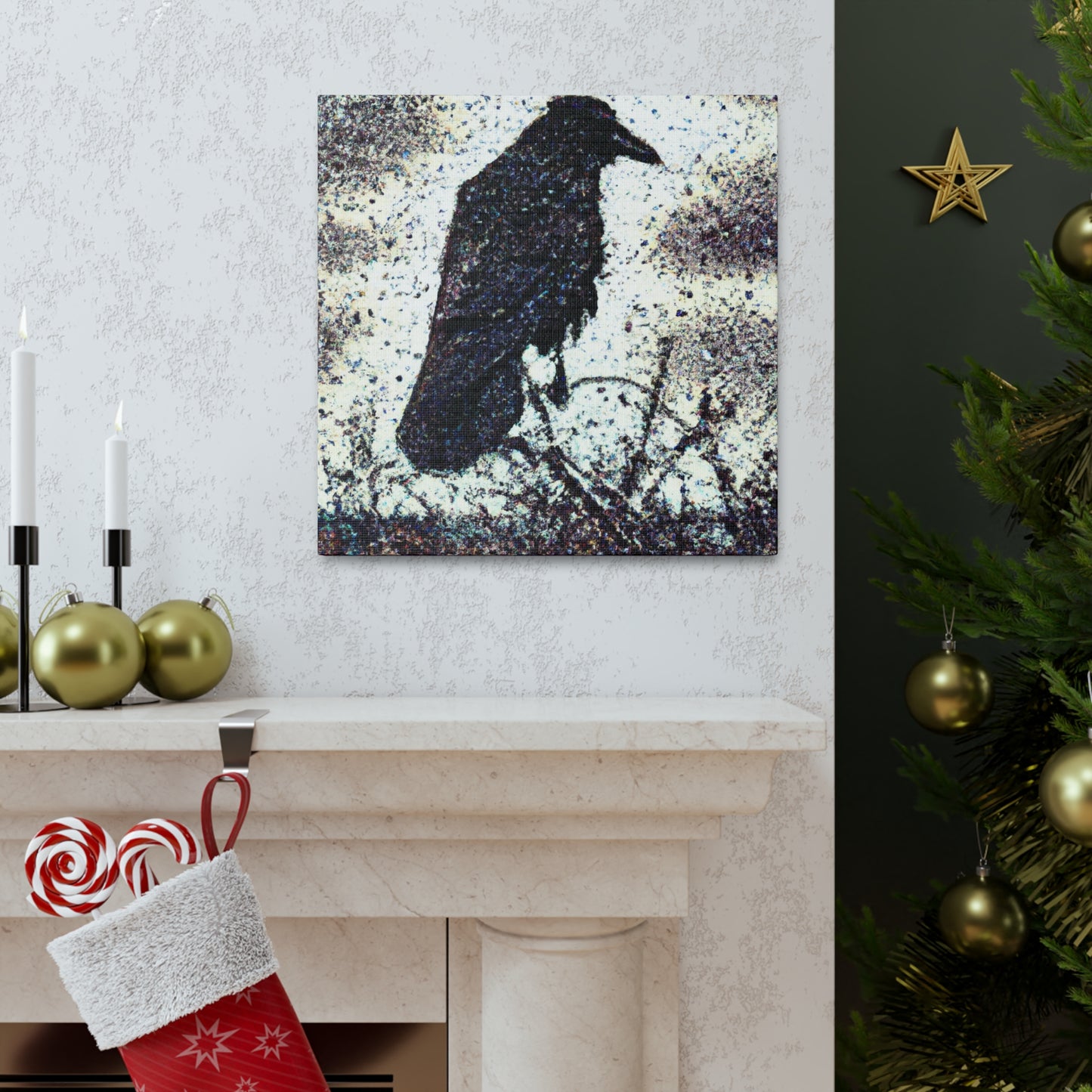 American Crow Mosaic - Canvas