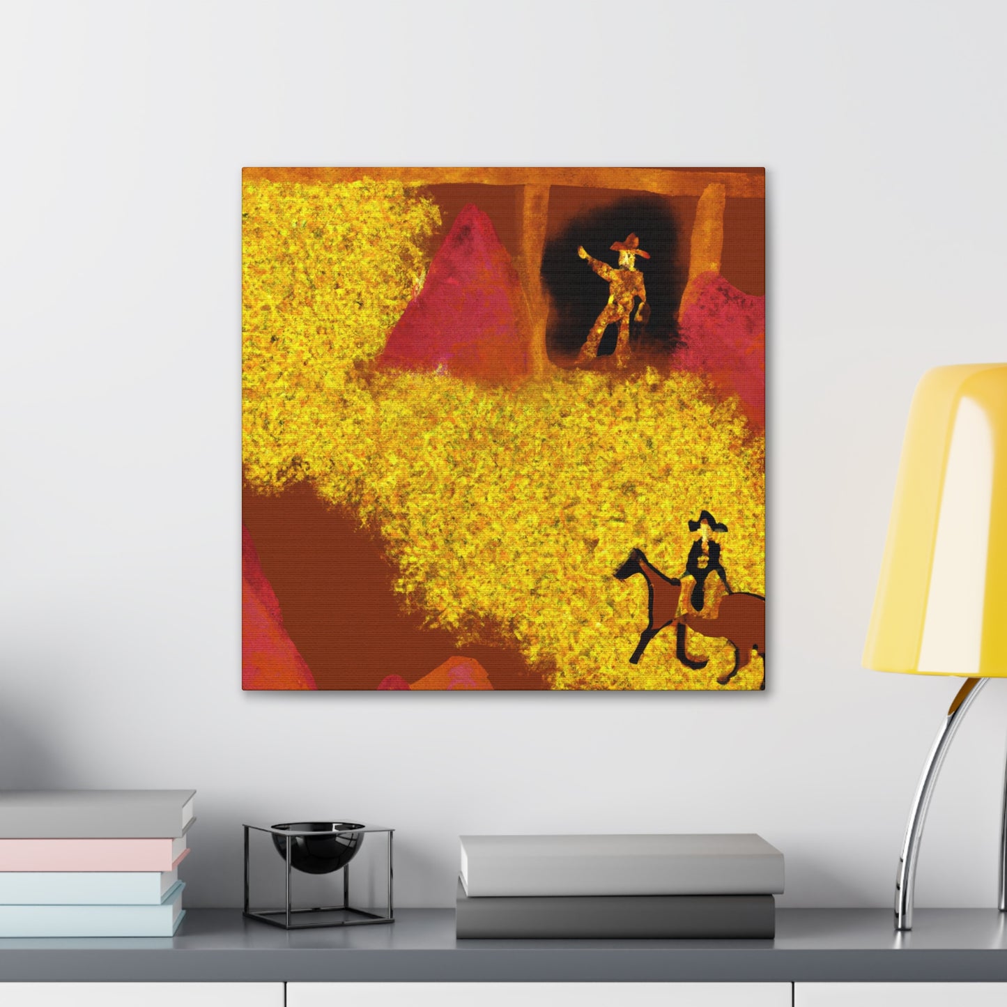 "Gold Rush Mining Scene" - Canvas