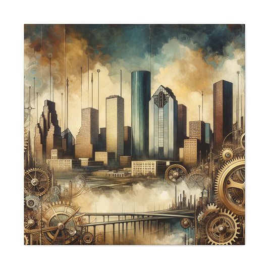 "Industrial Elegance: Houston Chronicles" - Canvas