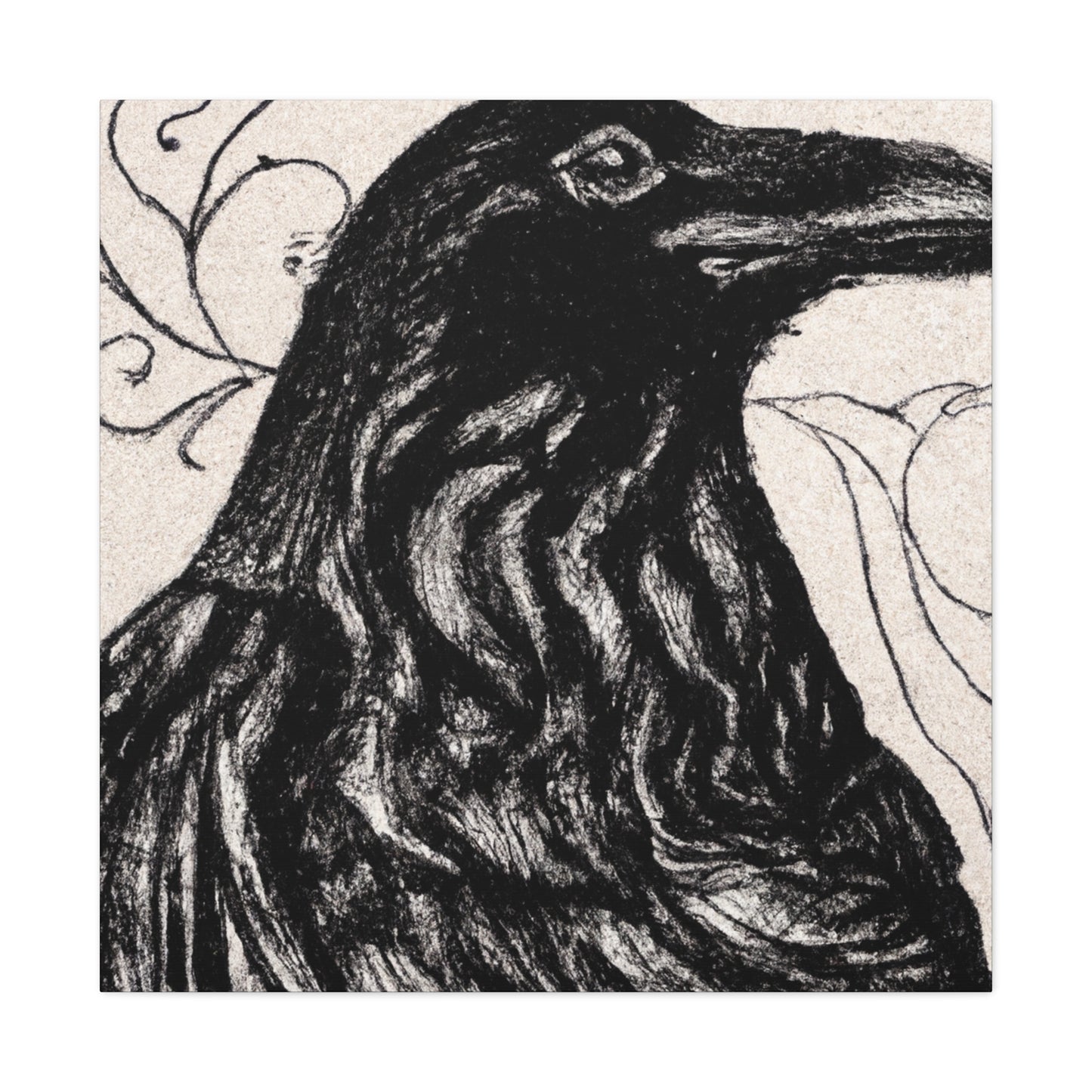 Crow in Rococo Style - Canvas