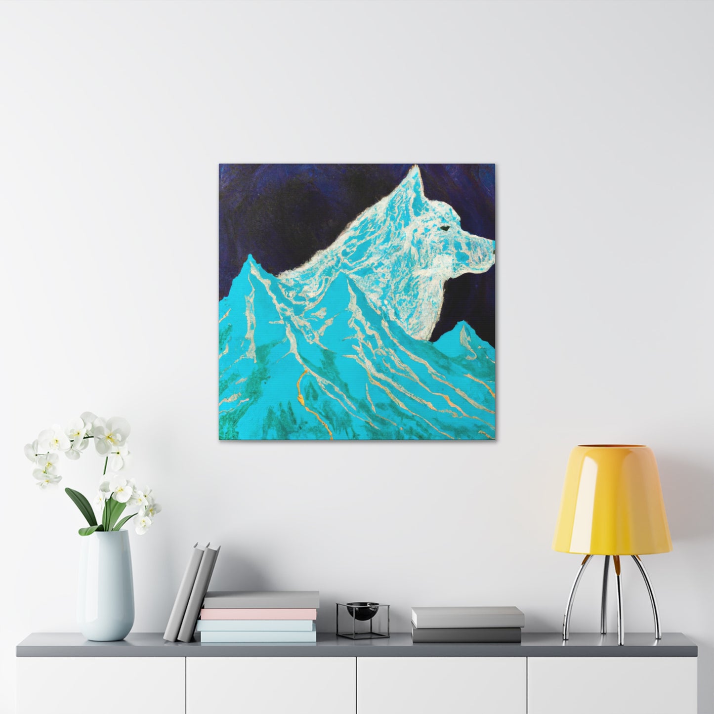 Wolf in Moonlight Glow - Canvas