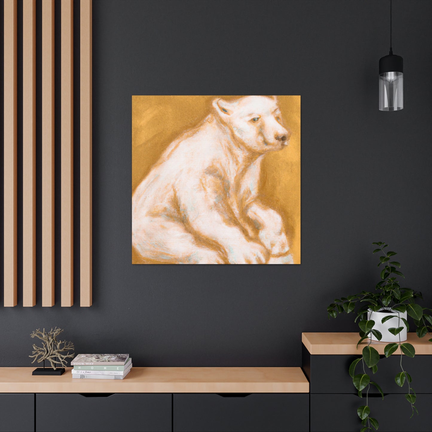 Polar Bear in Baroque. - Canvas