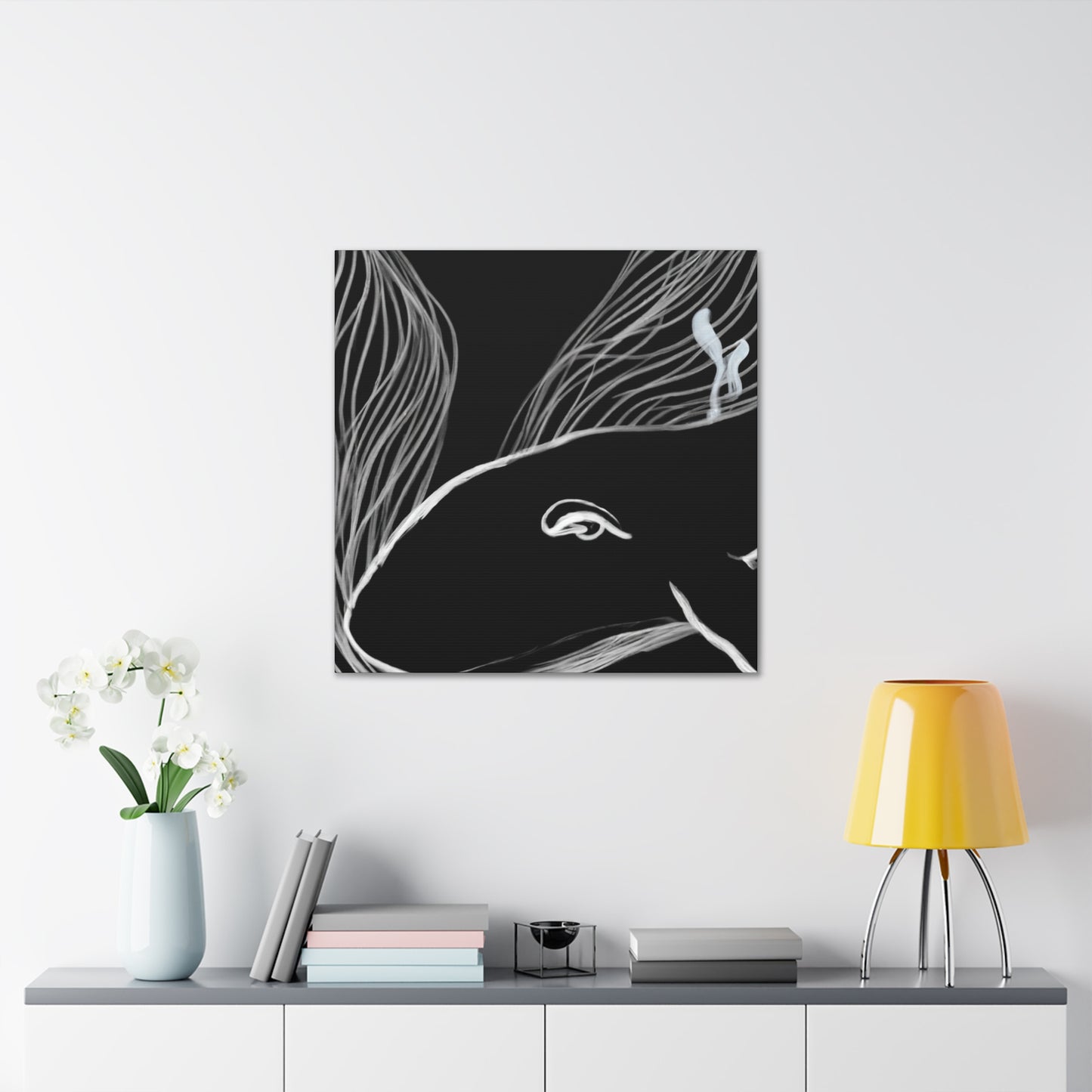 "Whale Swimming Sunrise" - Canvas