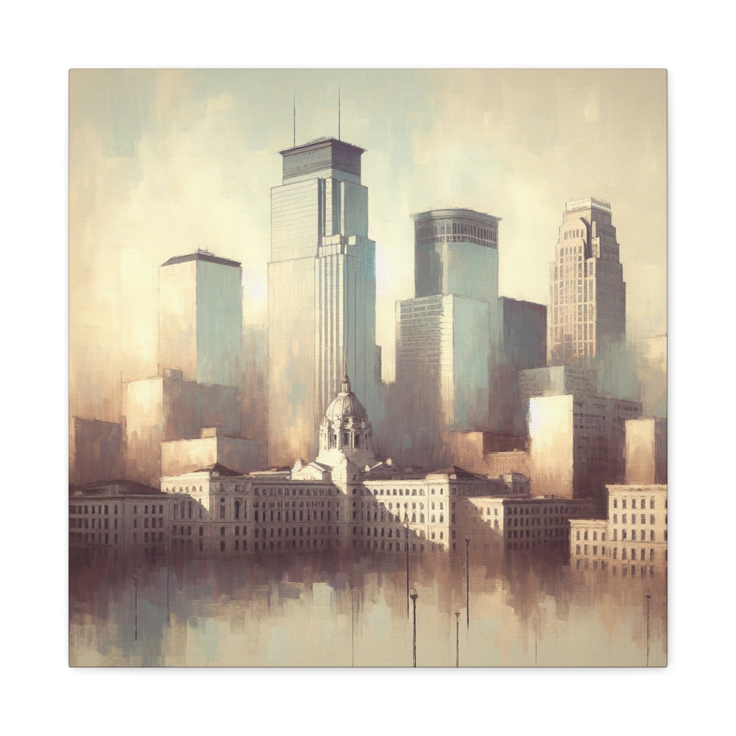 "Cityscapes of Tranquil Twilight" - Canvas