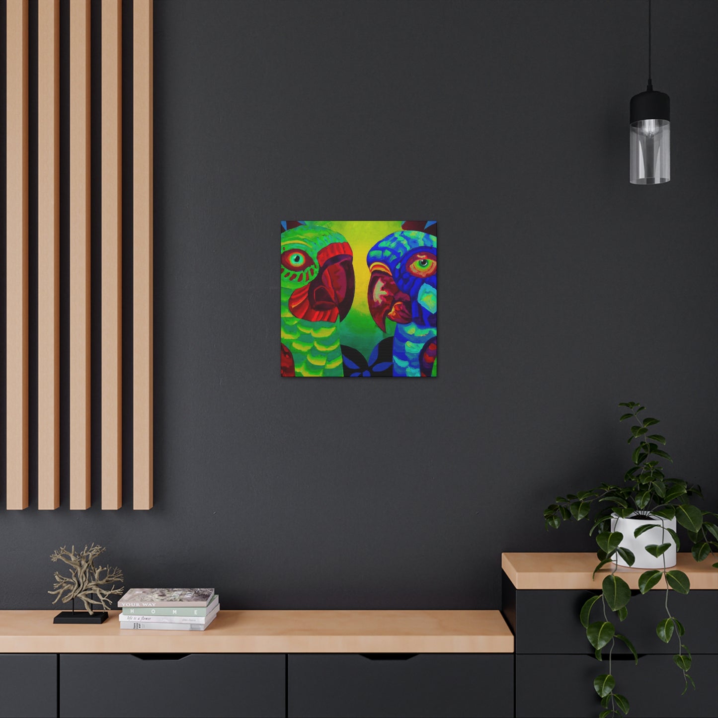 " Amazon Parrots Ablaze" - Canvas