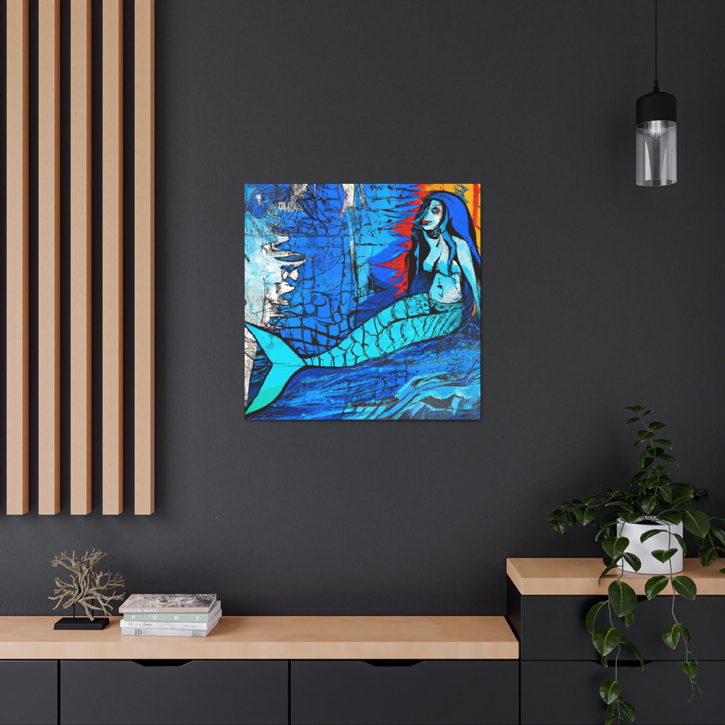 Mermaid in Moonlight - Canvas