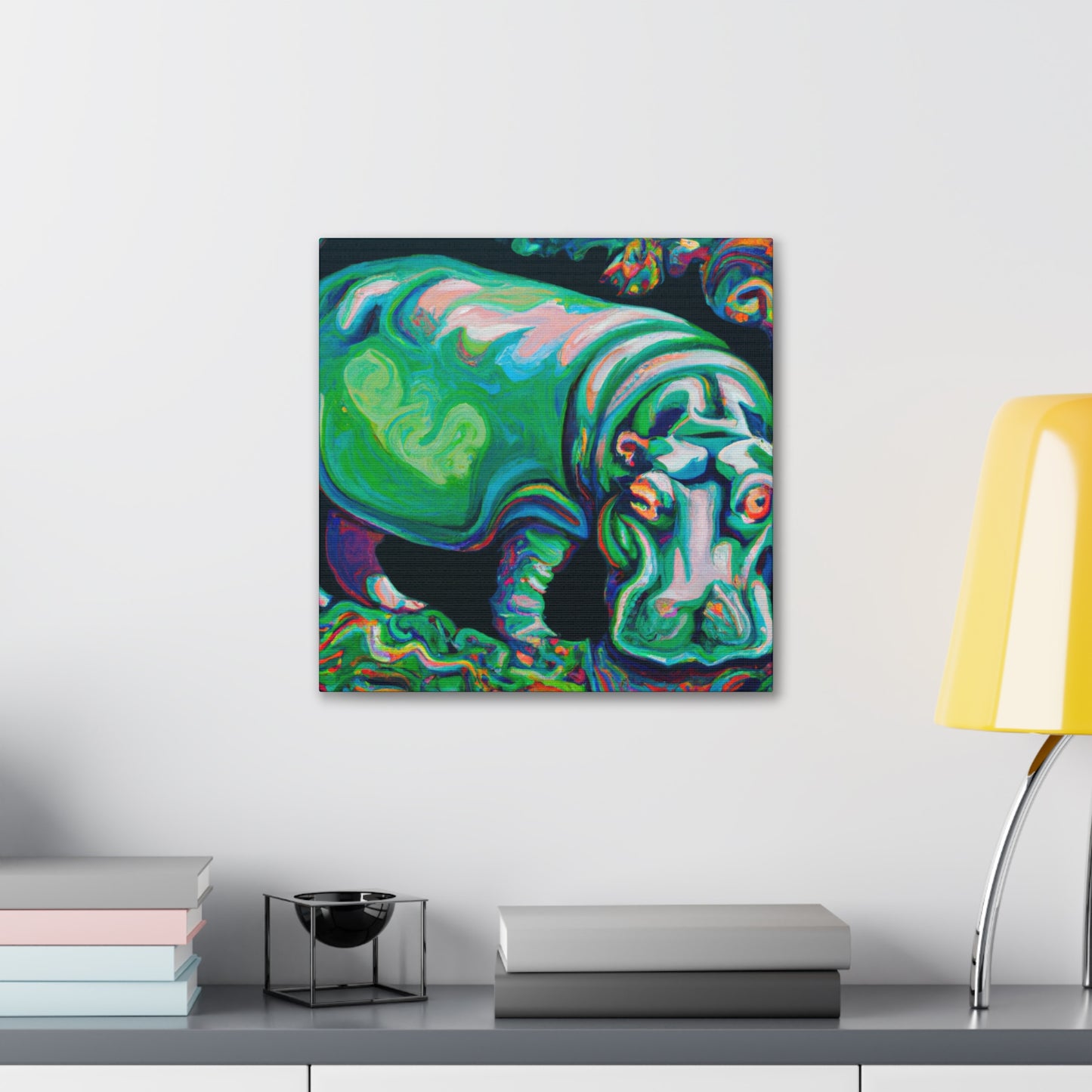 Hippopotamus in Rococo - Canvas