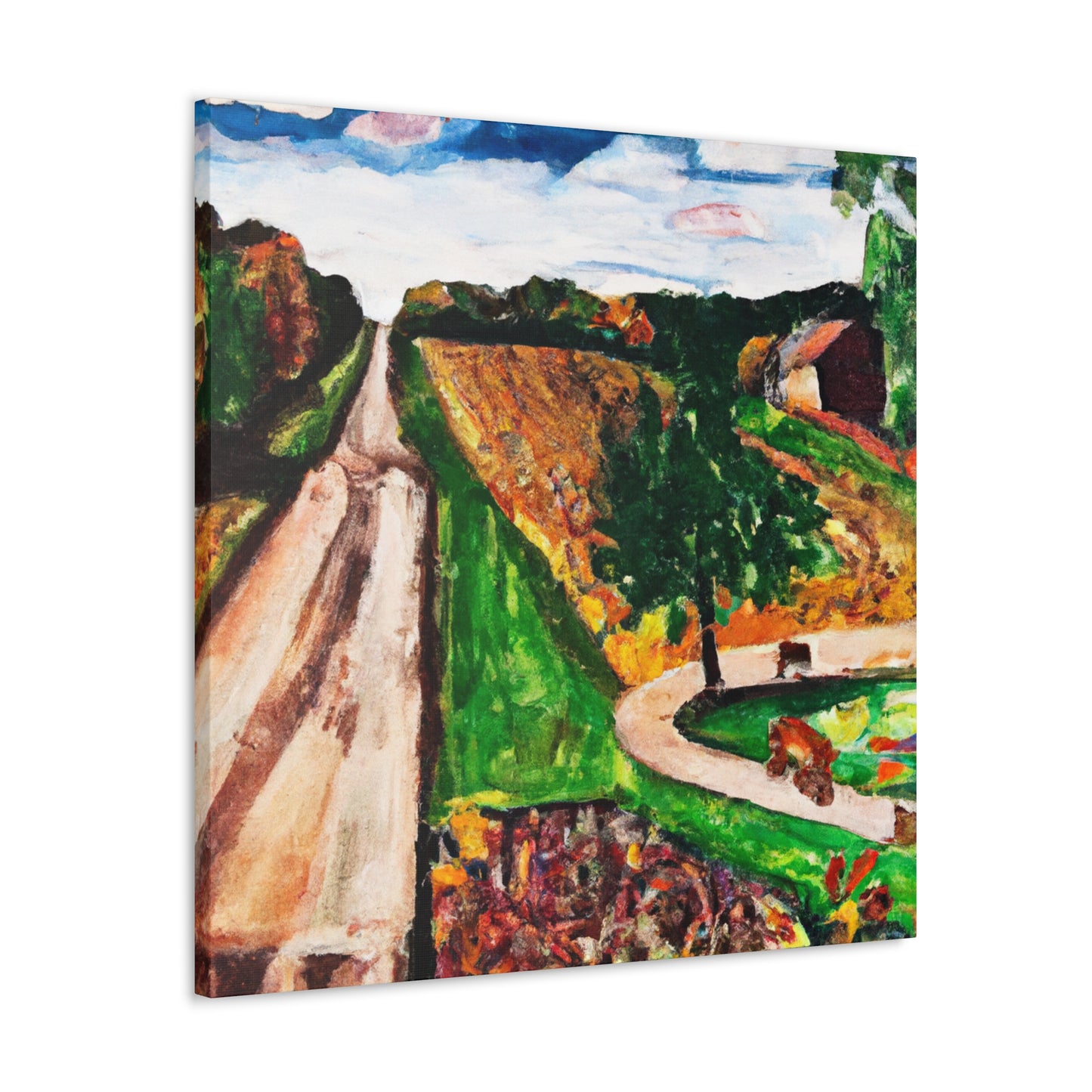 "Rural Roadscape Painting" - Canvas